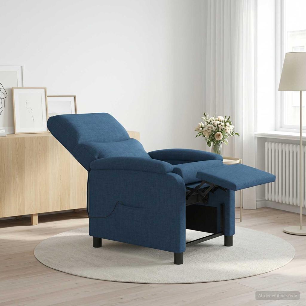 Massage Relax Chair Blue Fabric