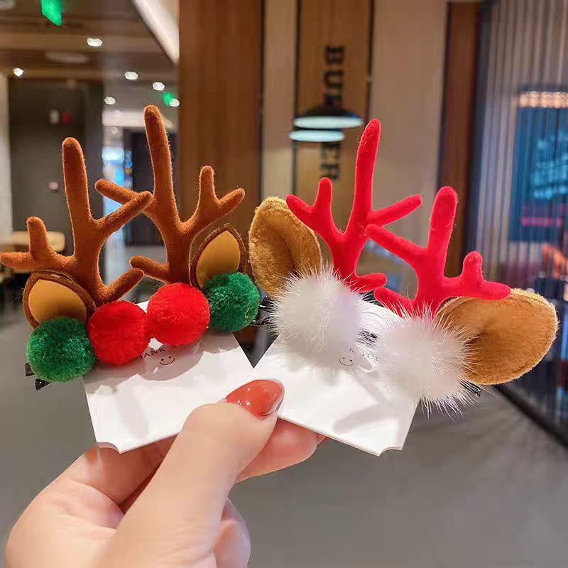Korean Ins Style Kids' Christmas Antler Hair Clip - Cute Baby and Little Girl Hair Accessory