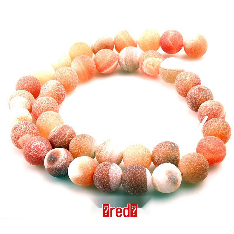 Natural Multi-color Frosted Agate Loose Beads for DIY Jewelry Accessories