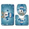 4pcs Shower Christmas Curtain Toilet Cushion Set Cover Mat Pad Rug Xmas Bathroom