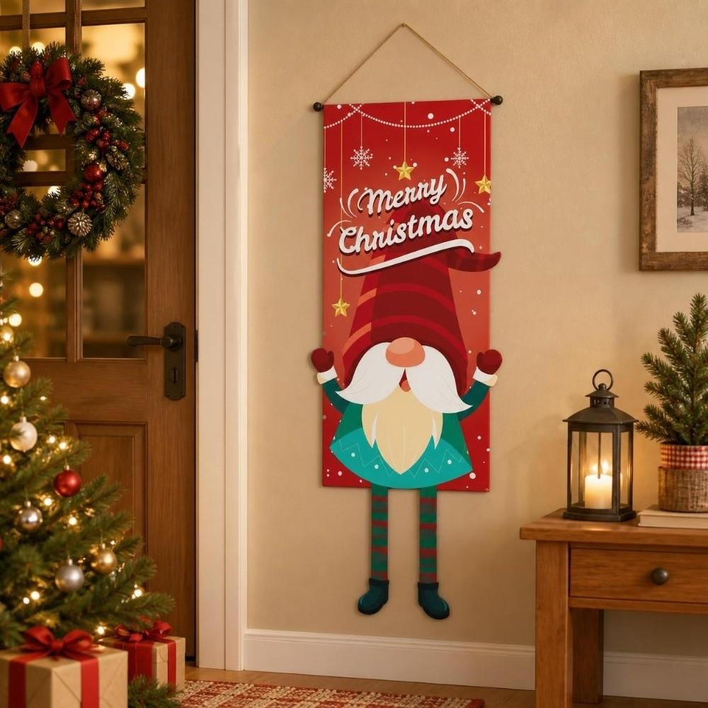 Snowman Christmas Hanging Flag Santa Claus Xmas Banner Home Decor Christmas Decorations Home