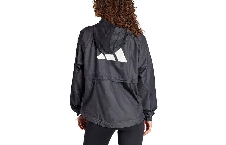 adidas Wind.Rdy Hyperglam Striped Logo Print Long Sleeve Hooded Jacket IS8036
