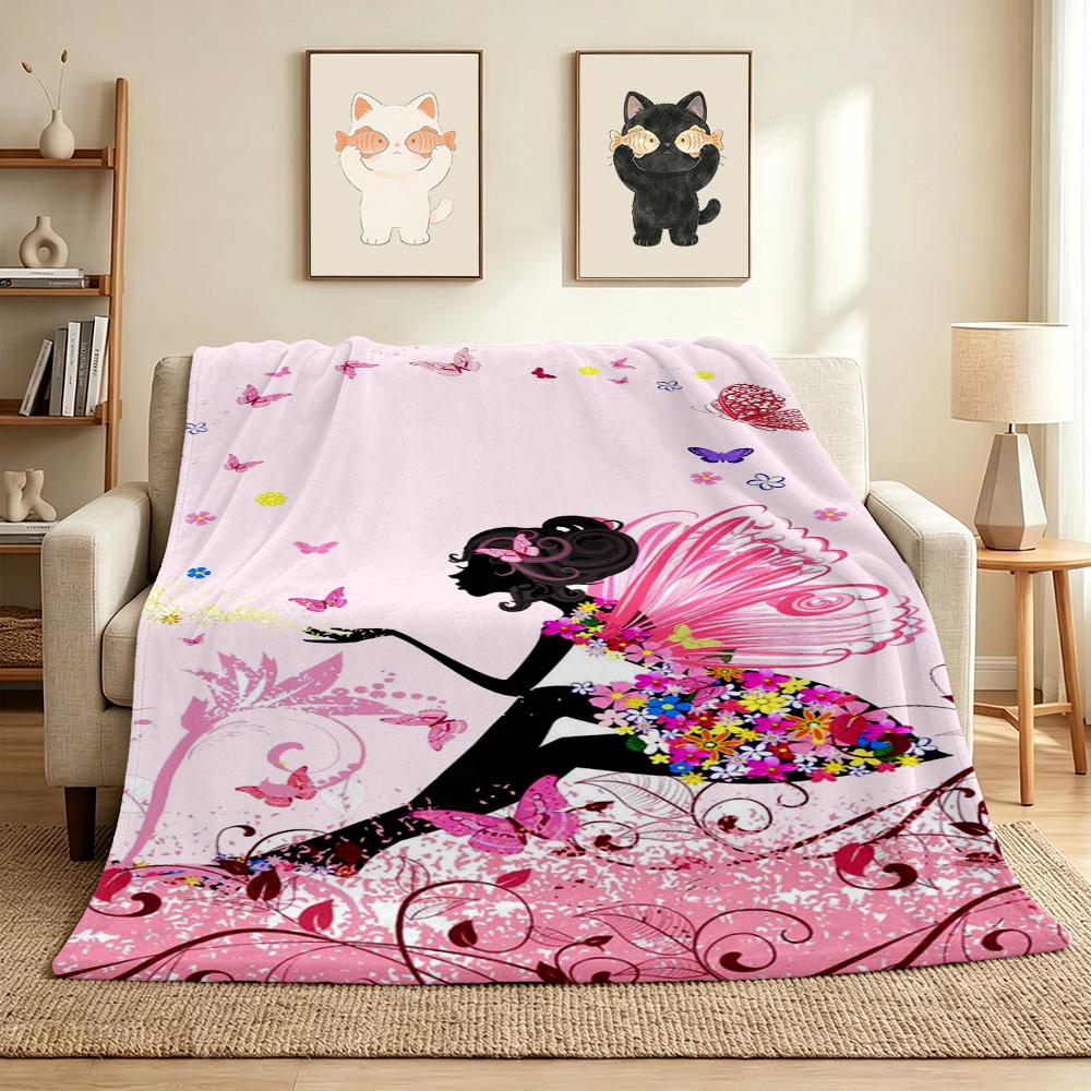 Butterfly Fantasy Flannel Blanket Throw Blanket Soft Warm Sofa Bed Camping Car home Decor Unique Christmas Gift C9302628