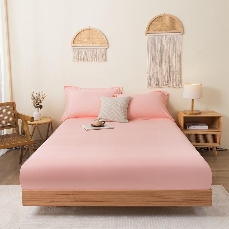 Solid Color Skin-Friendly Cotton Flannel Fitted Bed Sheet Protector