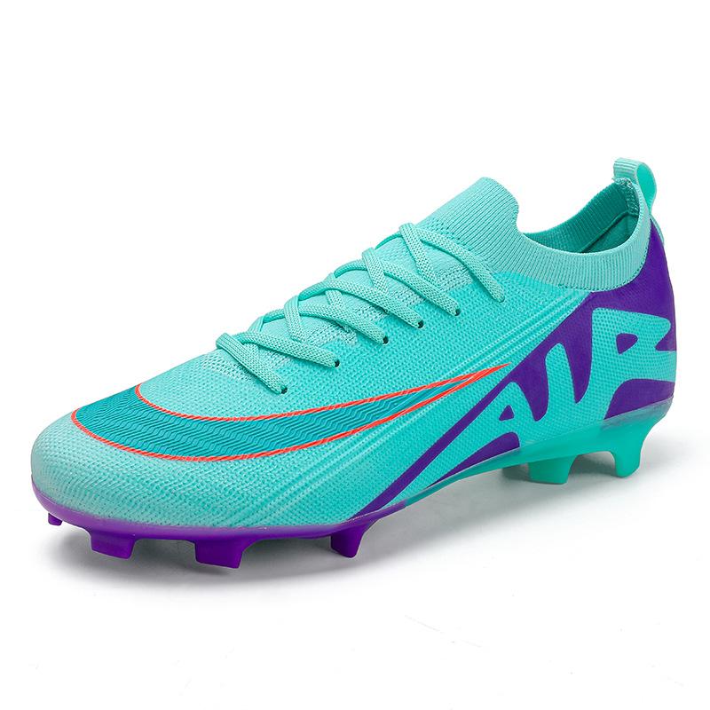 Flying Woven Seamless Football Shoes Fg Spiked Leather Feet Boys And Girls Teenagers Students Non-Slip Training Sports Shoes