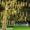 Outdoor Waterproof LED Meteor Shower Lights – Colorful Flashing String Lights for Tree, Landscape, and Festival Decoration