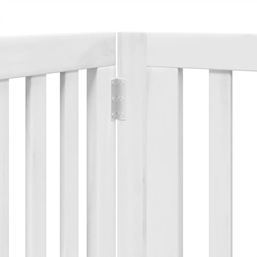 Vidaxl Foldable Dog Gate, With Door, 4 Panels, White, 320 Cm