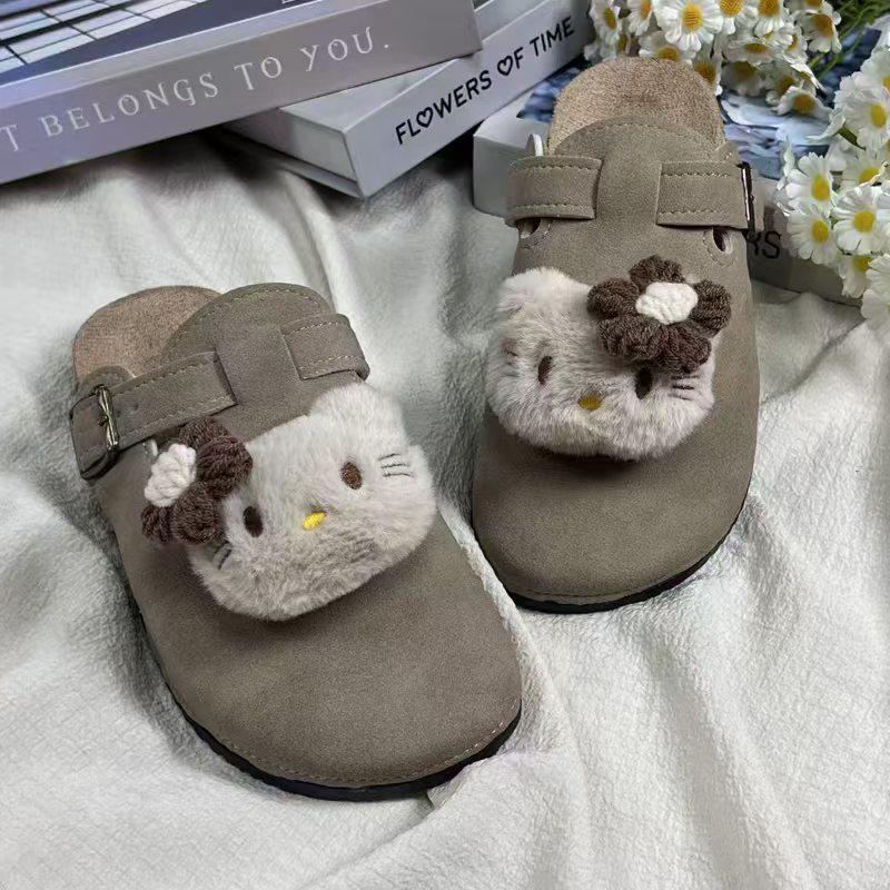 Birkenstock Spring/Autumn 2025 Parent-Child Closed-Toe Outdoor Half-Slippers with Cute Cartoon Design for Women and Kids