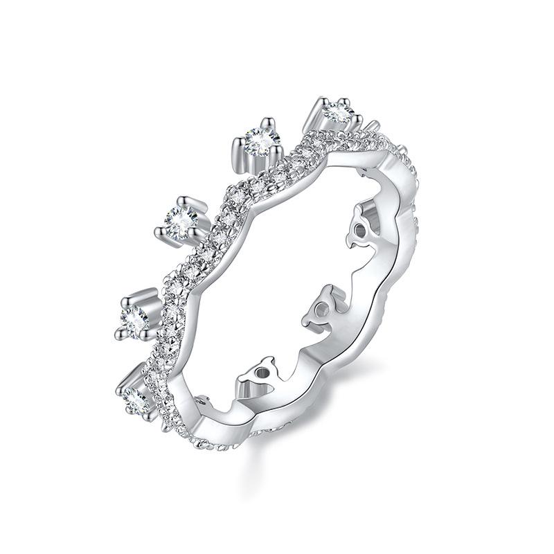 Trendsetting European-American Cable Knit Moissanite Ring: S925 Sterling Silver Hip Hop Index Finger Accessory Size 5