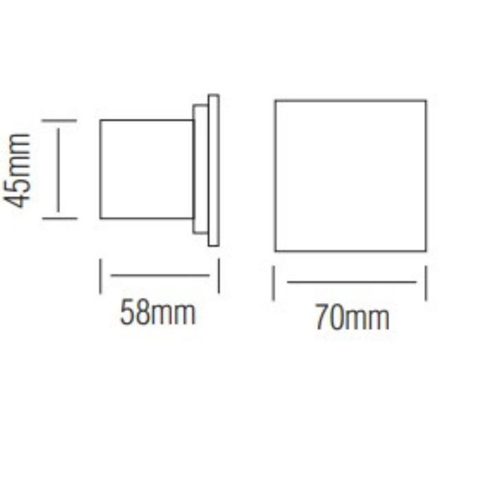 Applique murale LED - Noname - 0.9W - IP54 - Aluminium - 70x70mm