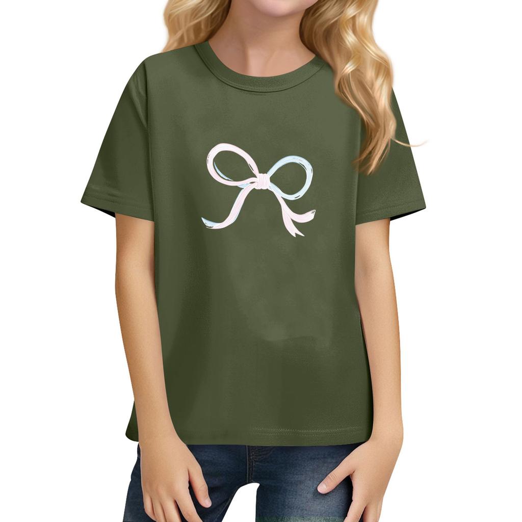 Children's Daily Casual Short-sleeved Color Tops T-shirt