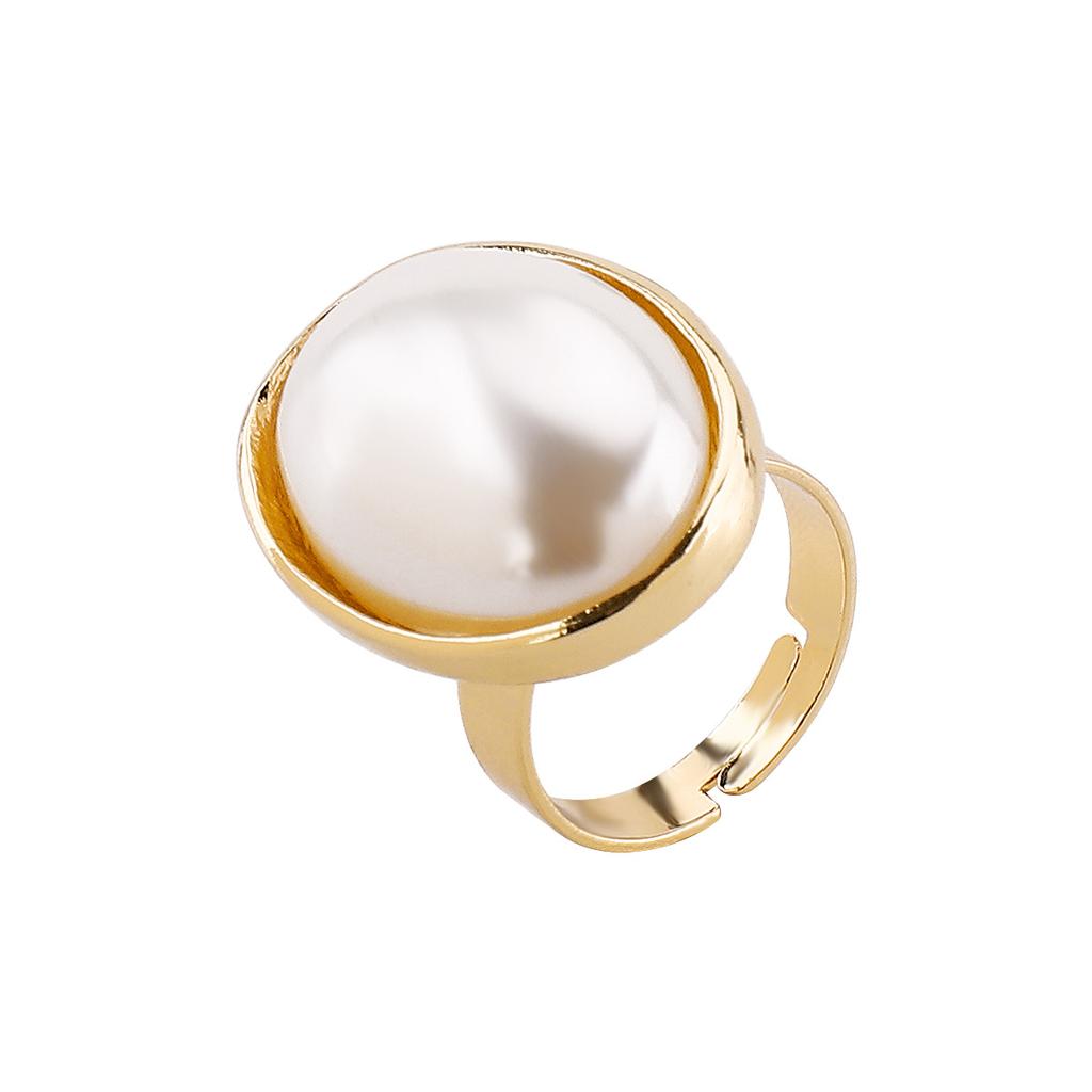 European and American Baroque Geometric Pearl Flower Jewelry Set Retro Temperament Earrings Bracelet Necklace Ring