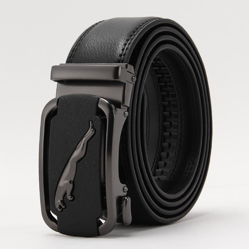 Frosted Automatic Buckle Edge Two-Layer Cowhide Belt, Business And Leisure Men'S Trendy Belt