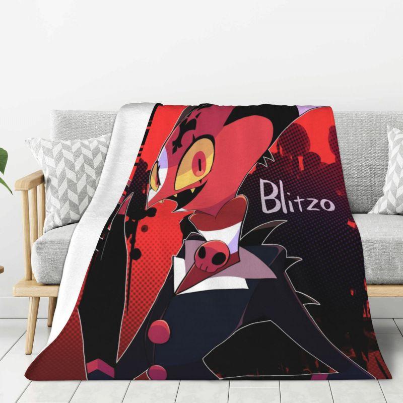 Custom Helluva Boss Black Humor Animated Musical Film Blanket Warm Fleece Soft Flannel Throw Blankets for Bedding Outdoor Autumn