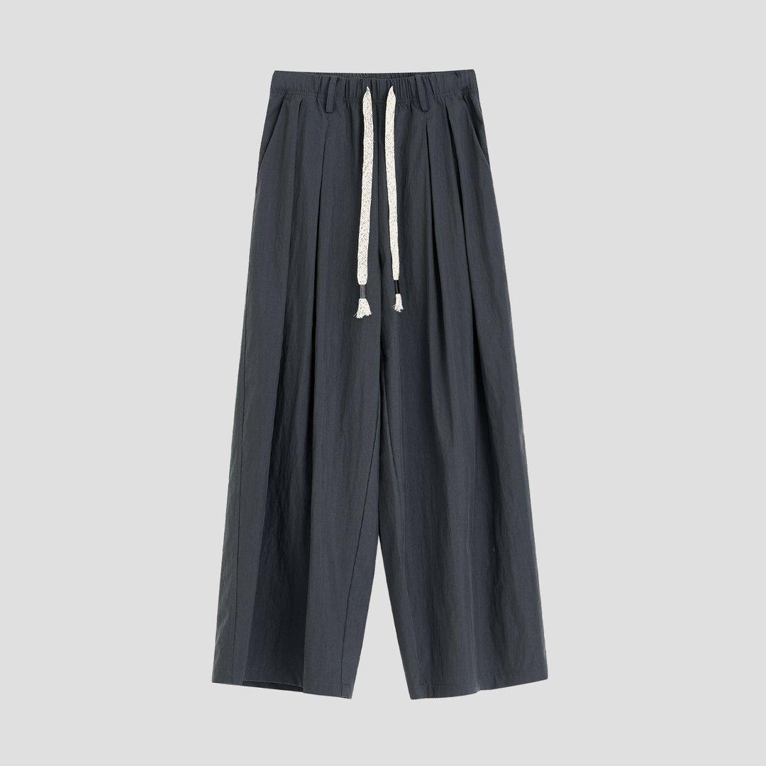 

Summer 2026 Women s Lyocell Wide-Leg Color-Block Drawstring Pants Extra Large