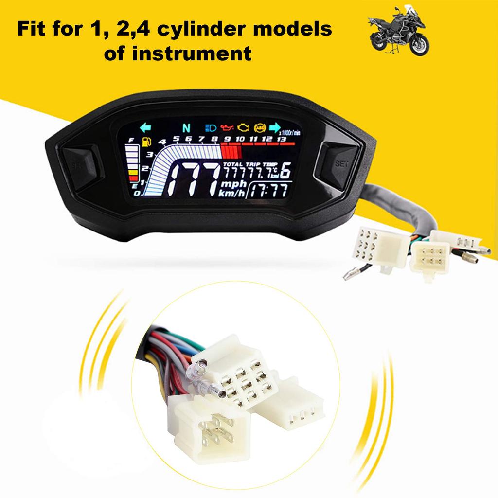 Digital Speedometer LCD Universal Motorcycle Speedometer Gauge 1 24 Cylinder Motorcycle Motorcycle Instrument LCD Odometer Waterproof Speed Gauge