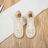 Order A Size Up,Exquisite Summer Korean Version of Harajuku Style Student Wild Flat Casual Women's Shoes Mesh Breathable Lazy Single Shoes