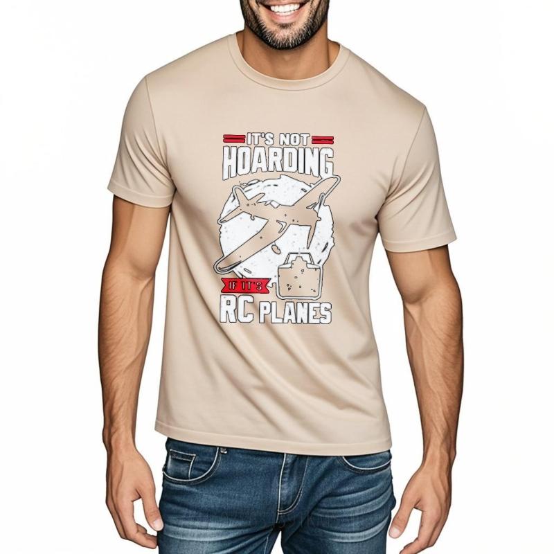 Solid Color Teeshirt Male Round Neck Tshirt Cotton Its Not Hoarding I Have Rc Planes Anime Unisex Top Tees Classic Tshirt