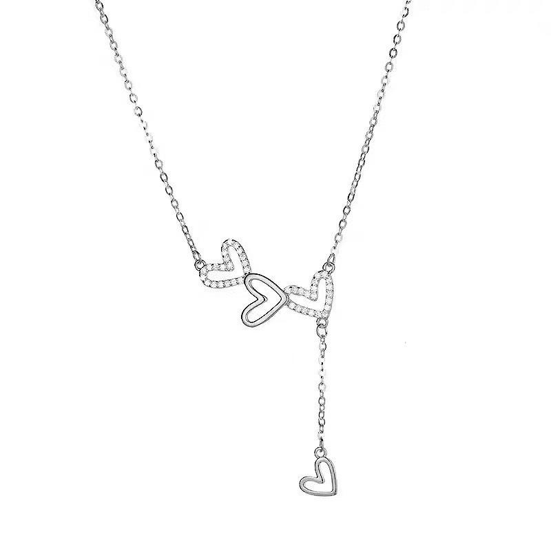 TikTok Trendy Heart Tassel Necklace – Luxurious, Simple Clavicle Chain Jewelry for Women