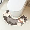 Cartoon Pattern Decorative Floor Mat U-Shaped Curved Toilet Rug U-Shaped Bathroom Rug  Toilet Base