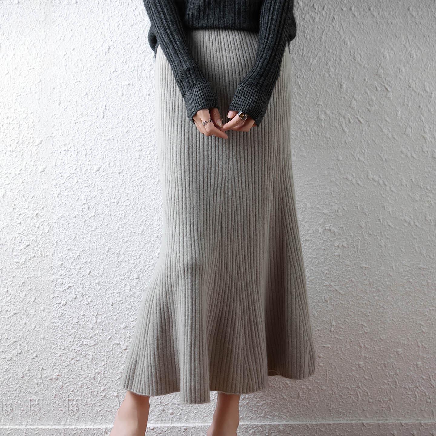 

Versatile 100% Wool Fishtail Midi Skirt for Women - New Autumn/Winter, High-Waisted, Slim, Hip-Hugging. M - Suitable for 95-105 jin