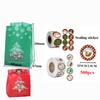 50 Stück Schneeflocke Weihnachtsbaum Geschenktüten Frohe Weihnachten Backverpackungstasche Süßigkeitenboxen 500 Stück Runde Aufkleber Weihnachten Dekorationen