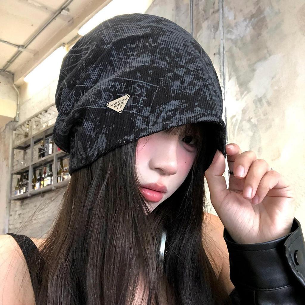 Retro-Kopftuch im koreanischen Stil für Damen - Lockere Herbst-/Wintermütze für ein kleineres Gesicht, Warmer Pullover für die Zeit nach der Geburt