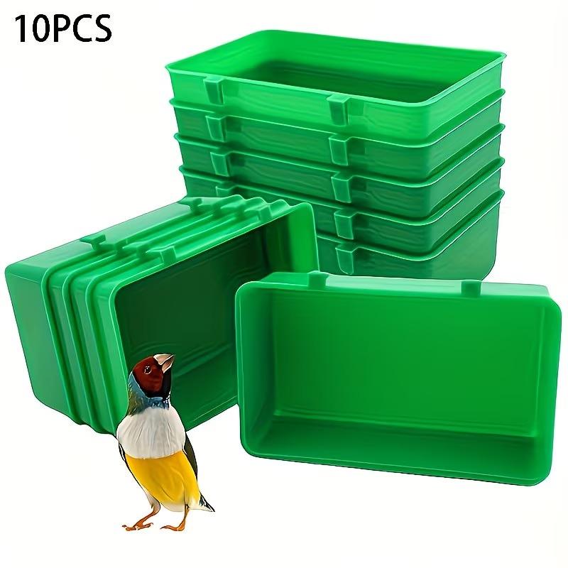 

10pcs Bird Water Bath Tub Pet Bird Bowl Parrots Parakeet Birdbath Cage Hanging Small Parrot Cage Pet Bird Cage Accessories
