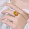 Ring Jewelry Colored Treasure Round Heavy Industry Luxury Inlaid Ring Women'S Two-Color Gold-Plated Ring