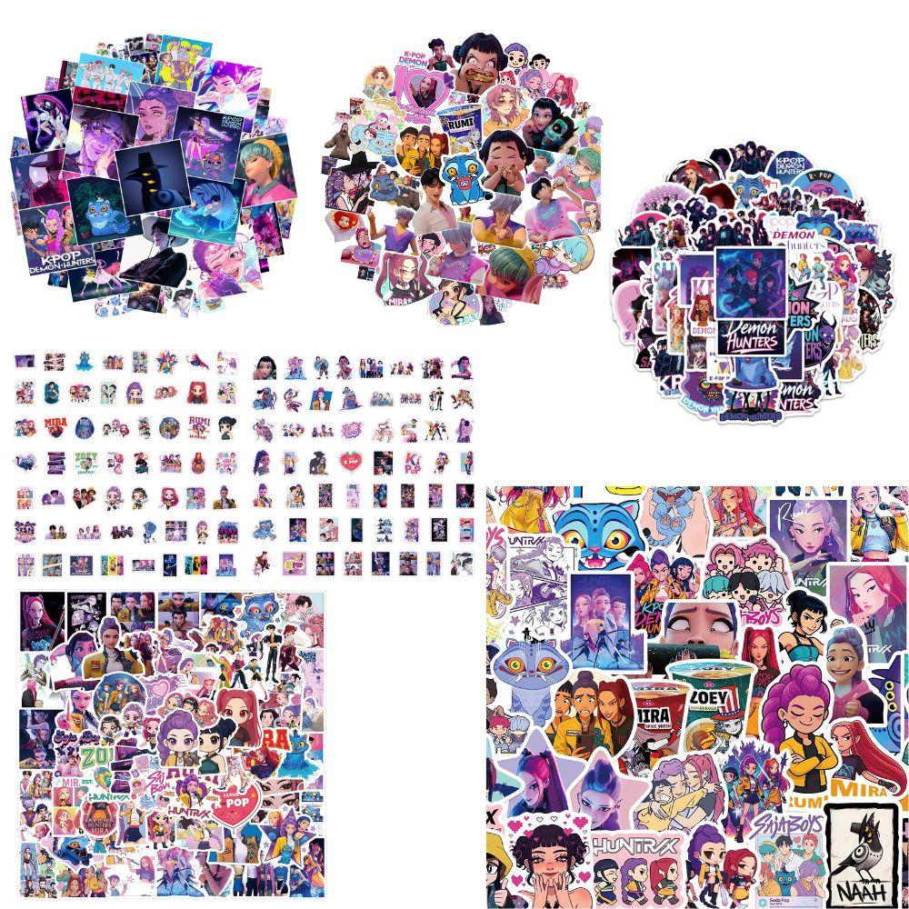 #50/55/60 Piezas Pegatinas KPop Cazadores de Demonios Pegatinas DIY KPop Cazadores de Demonios Scrapbooking Teléfono Equipaje Patineta Pegatinas Impermeables
