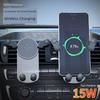 New 15W Car Mobile Phone Holder with Wireless Charging, Car Clip-On Wireless Charger, Car Mount Holder, Direct Sales from the Manufacturer