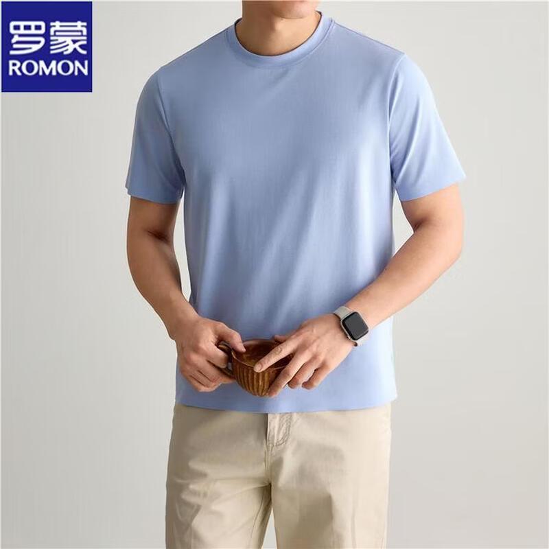 ROMON Men's Lyocell Blend Short Sleeve T-Shirt