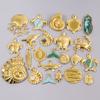 6pcs Stainless Steel Real Natural Shell Enamel Charms For Jewelry Making Bulk Ocean Animal Pendant DIY Breloque Acier Inoxydable