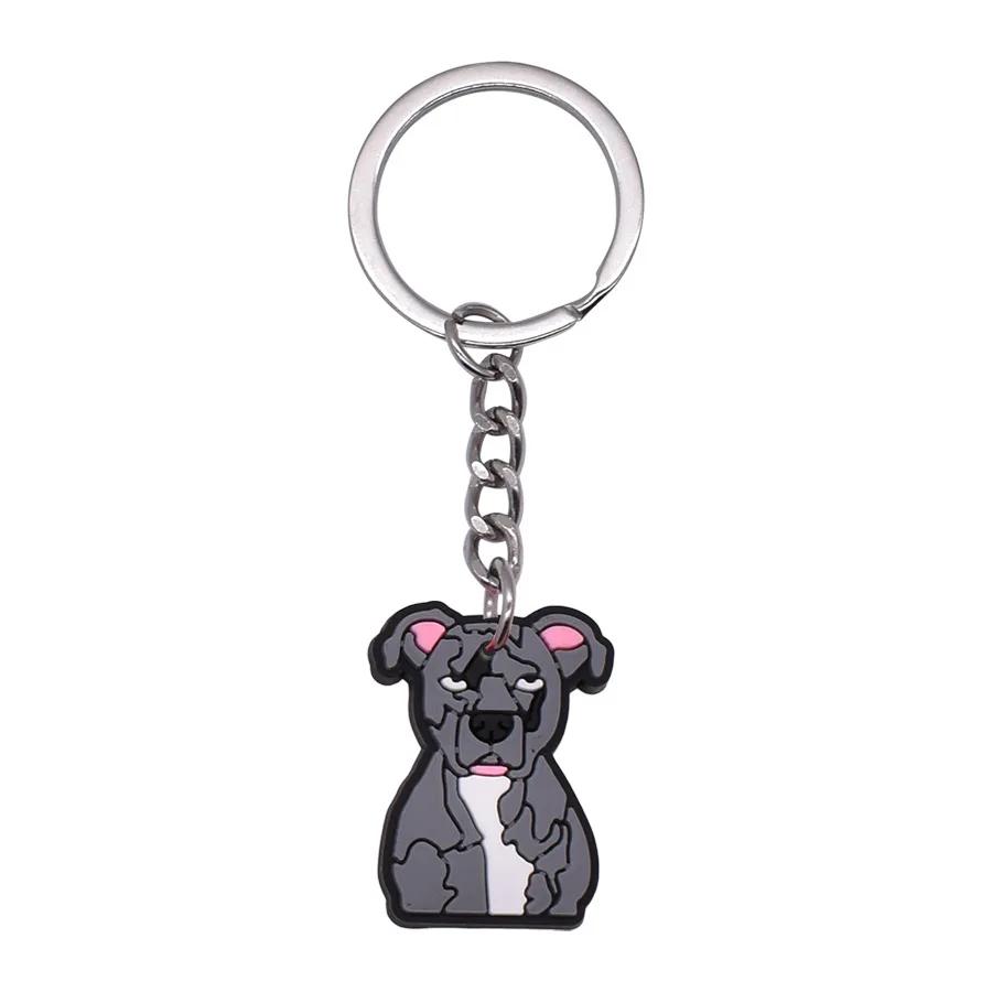 New Arrival Adorable Pet Dogs PVC Soft Keychains Bag Hanging Pendant Car Keyrings Animals Key Chains Accessories Wholesale Gift
