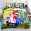 Mario Duvet Cover Sets Anime Bedding Set Bed Cover Kids Adult Quilt Cover Pillowcase Gifts Bedroom Decor