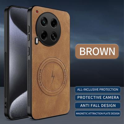 Pre Tecno Camon 30 Luxusný kožený magnetický kryt na telefón Pre Tecno Camon 30 Pro Bezdrôtové nabíjanie Nárazuvzdorný mäkký nárazníkový kryt