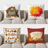 Home Decor Hello Autumn: Bird & Pumpkin Throw Pillow Pattern Cushion Cover Suitable For Sofa Bedroom Car Pillow Cover