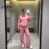 Athletic Set for Women Tracksuit 2 Piece Set, Long Sleeve Sweatshirt Wide Leg Sport Easy Care Machine Washable Sportswear Pants Lightweight