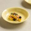 Cream Style Household Solid Color Ceramic Plate Small Fresh Dessert Inventory Heart Plate Breakfast Plate Tableware Round Plate