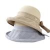 Temperament elegant splicing fisherman's hat children summer seaside vacation sunshade sunscreen hat versatile straw straw hat