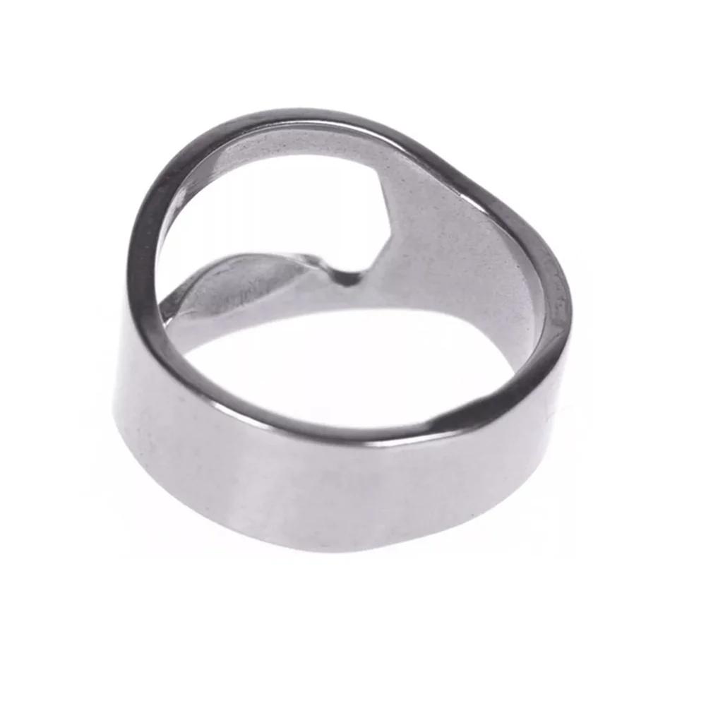 Mini Can Opener Stainless Steel Bottle Opener Ring-shape Bottle Beer Opening Remover Kitchen Gadgets Bar Finger Opener Tools