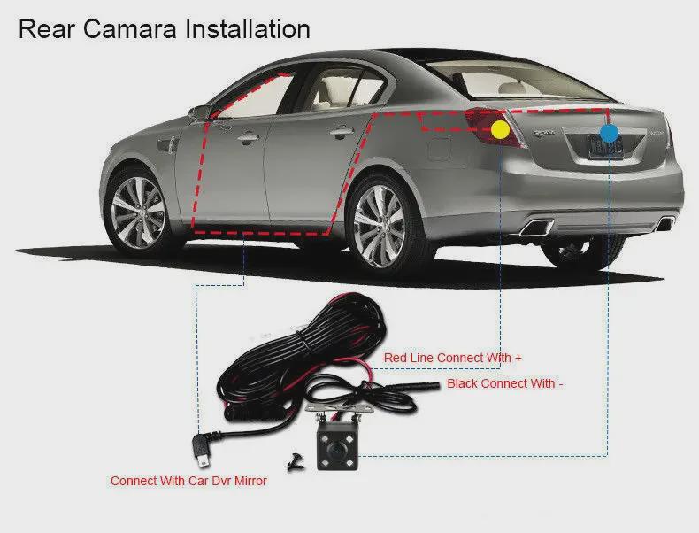 4.3" 1080P Car DVR Mirror Dash Cam with Rear View Camera Kit