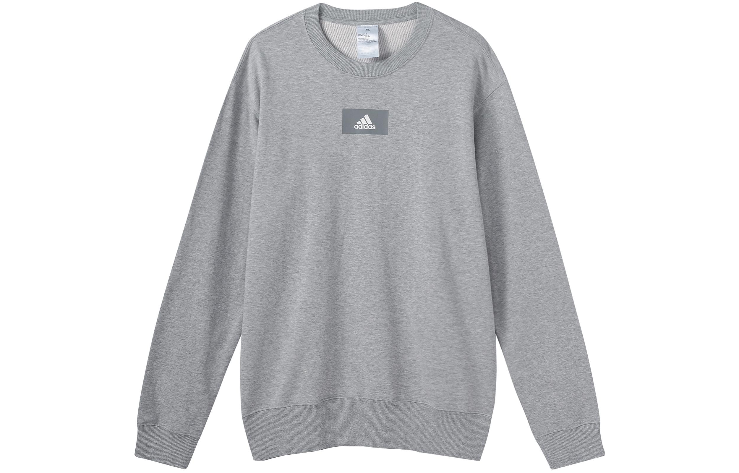 Adidas Sweatshirts Men s Gray Crew Neck Moderate Regular HE4351 XL