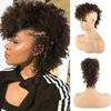 New Arrival Synthetic Ponytail with Bangs Afro Kinky Curly Mohawk Ponytail Bun Clip in Hair Extension for Black Women