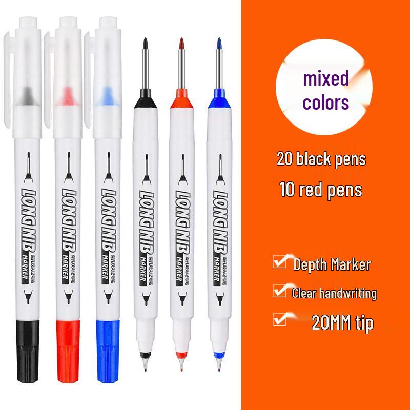 Long Tip Oil-Based Quick-Drying Marker Pen for Woodworking and Construction Deep Hole Marking
