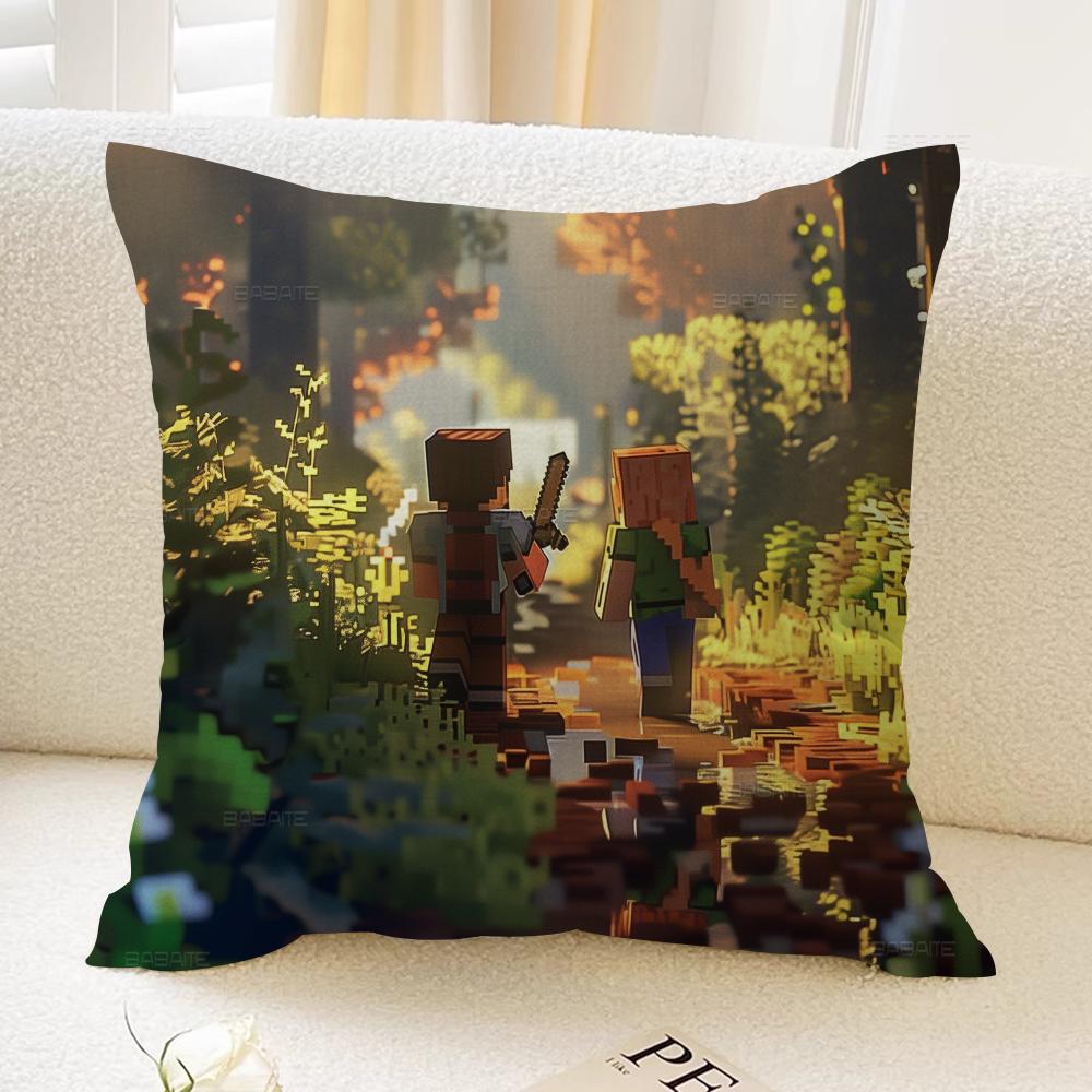 Game MC Wolf Ocelot Pig Ghast Pillow Cover Sofa Cushion Cover Home Room Decoration Children Gift