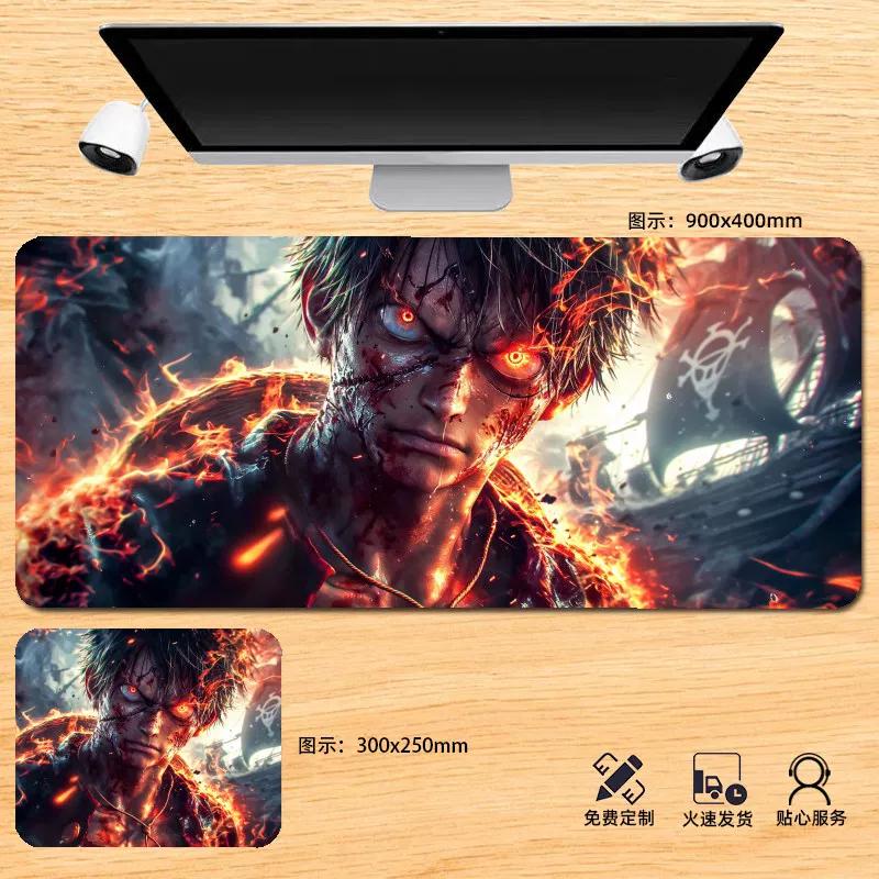 Japanese Anime ONE PIECE Leather Mouse Pad Oversized Boys Animation E-sports Game Keyboard Pad Monkey D. Luffy Computer Desk Pad Non-slip Mouse Pad