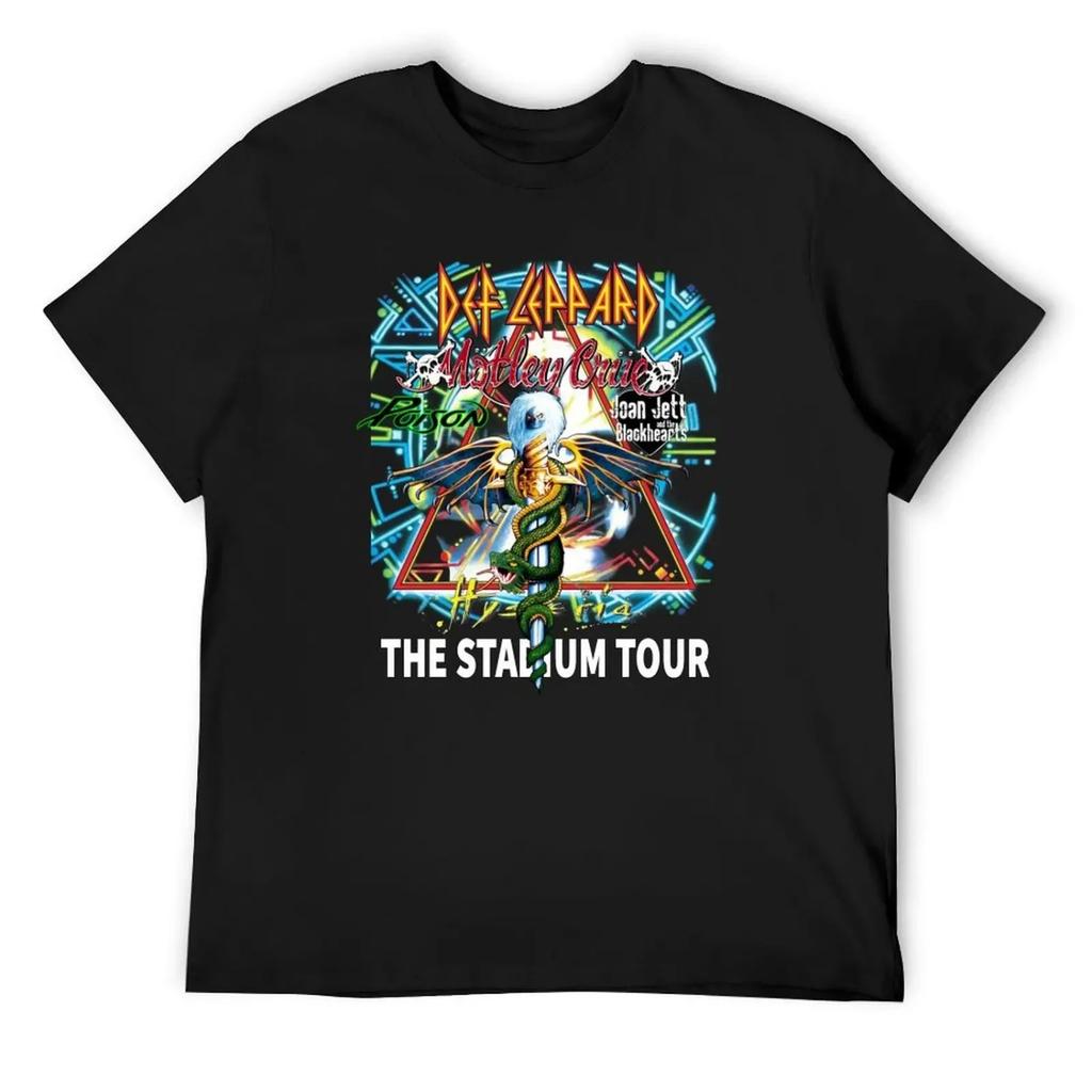 The Stadium Tour 2022 Déf Léppárd Mótlét Crúe Póisón Jóan Jétt Trending Rock T-Shirt Baggy Shirts Mens T Shirt