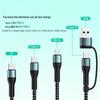 100W Fast Charging 3-in-1 Data Cable for Apple, Type-C, and Huawei Devices