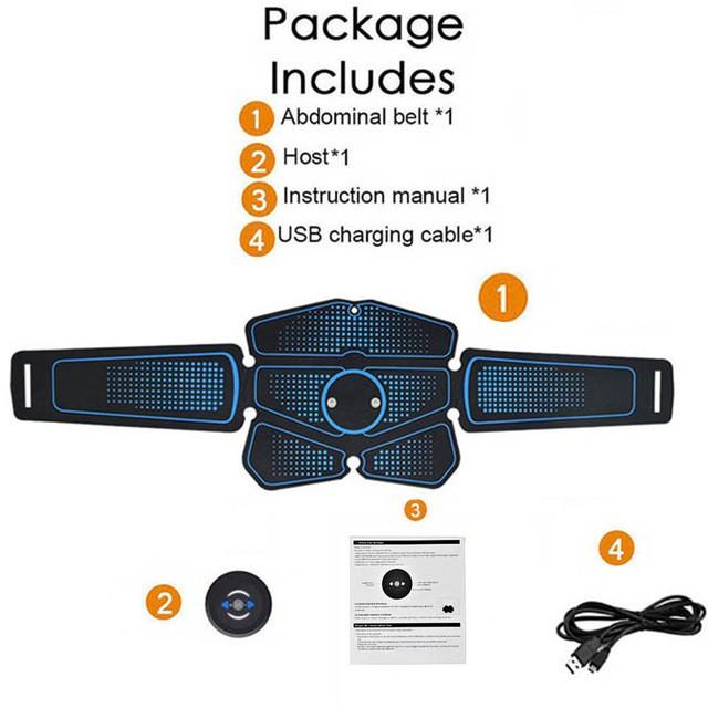 EMS Abdominal Muscle Stimulator Electric Massager ABS Abdominal Stimulation Patch Home Gym Fitness Equipment Charging Edition